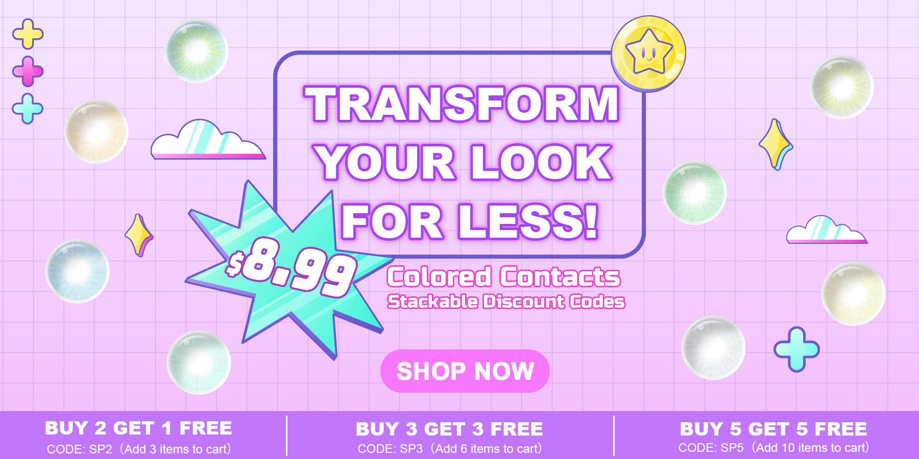 8 90 Colored Contacts