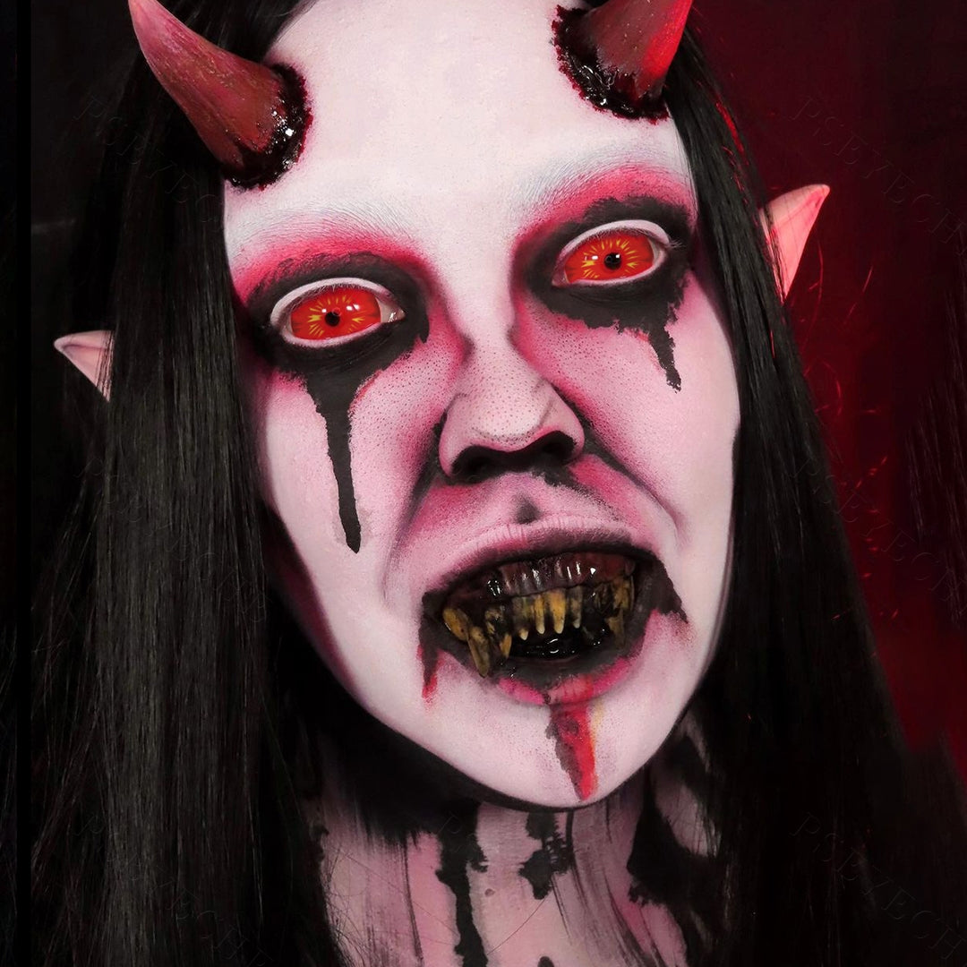 Red Fire Sclera Contacts