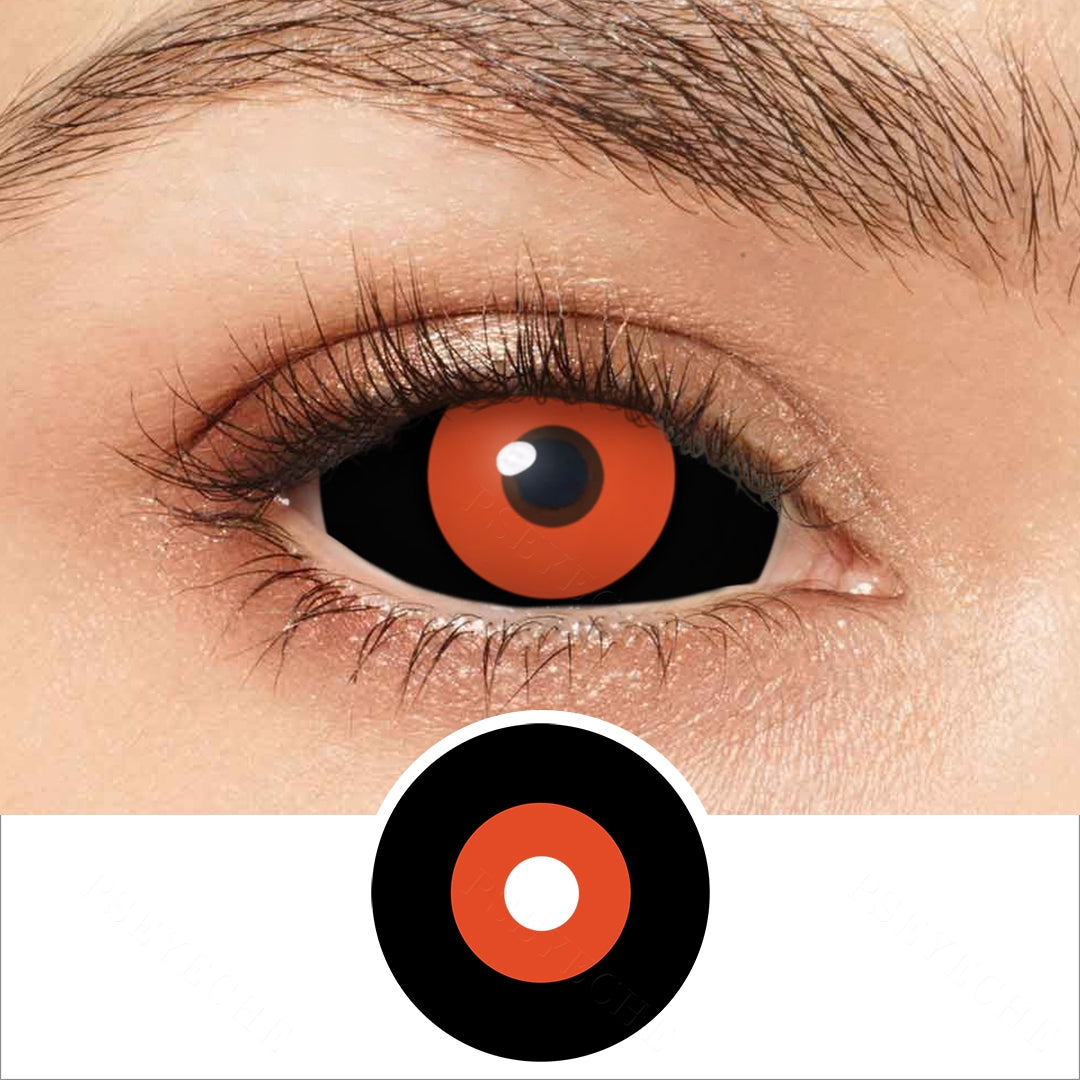 Black and Orange Sclera Contacts Main image