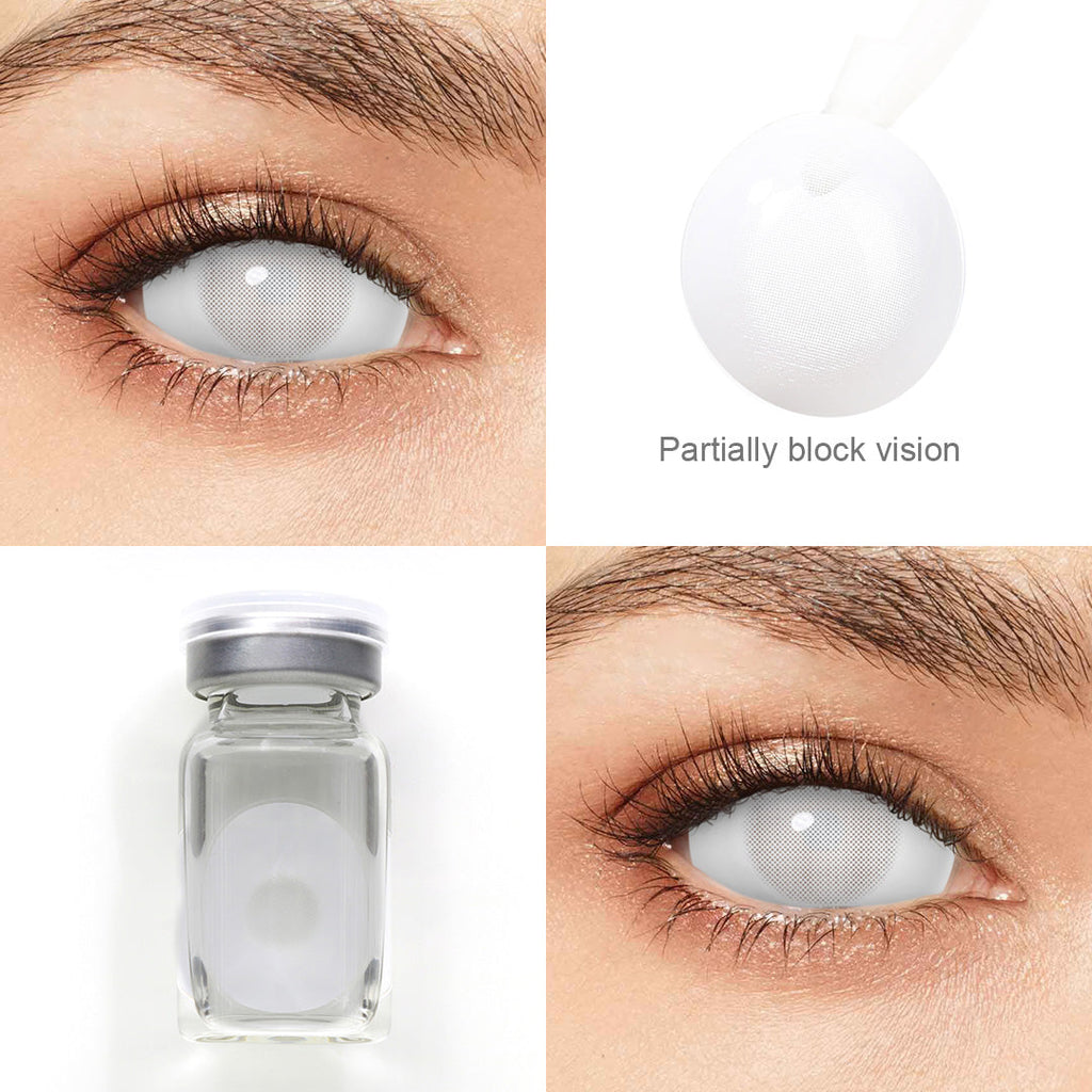 All White Mesh Sclera Contacts