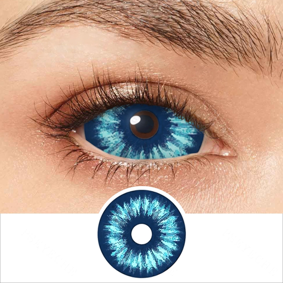 Blue Snowy Night Sclera Contacts Main image