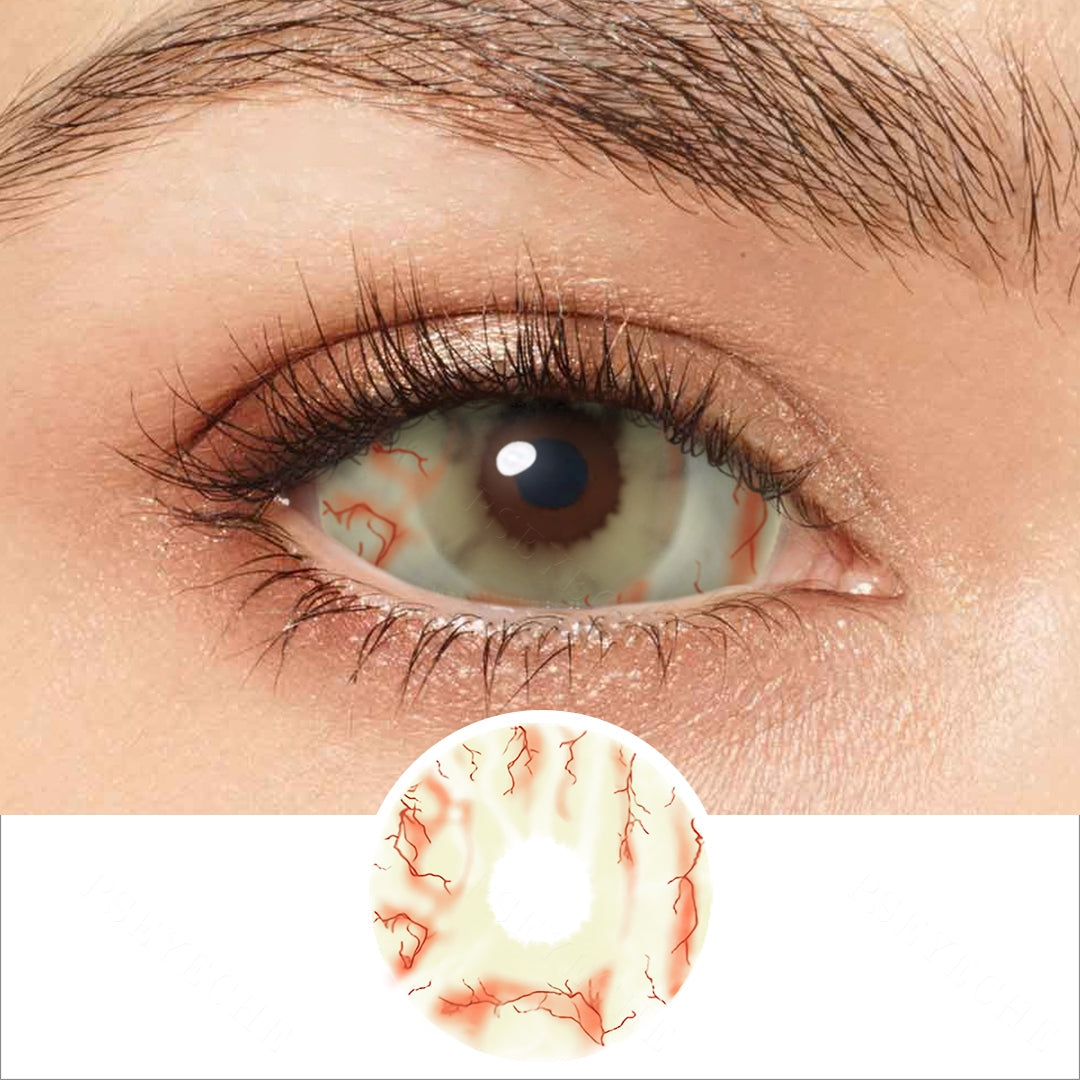 Red And Yellow Mottled Sclera Contacts Main image