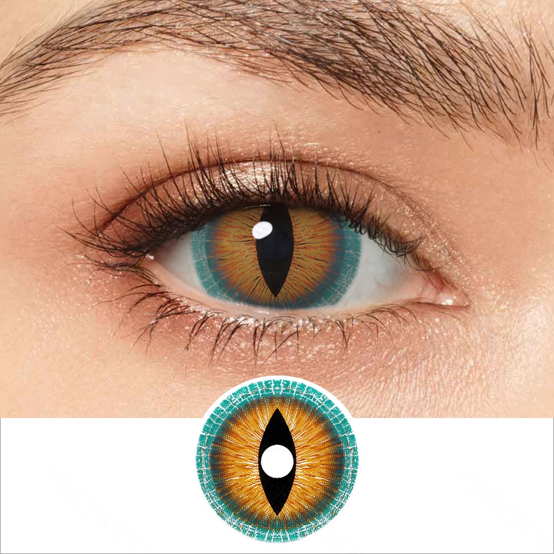 Brown Lizard Mini Sclera Contacts Main image