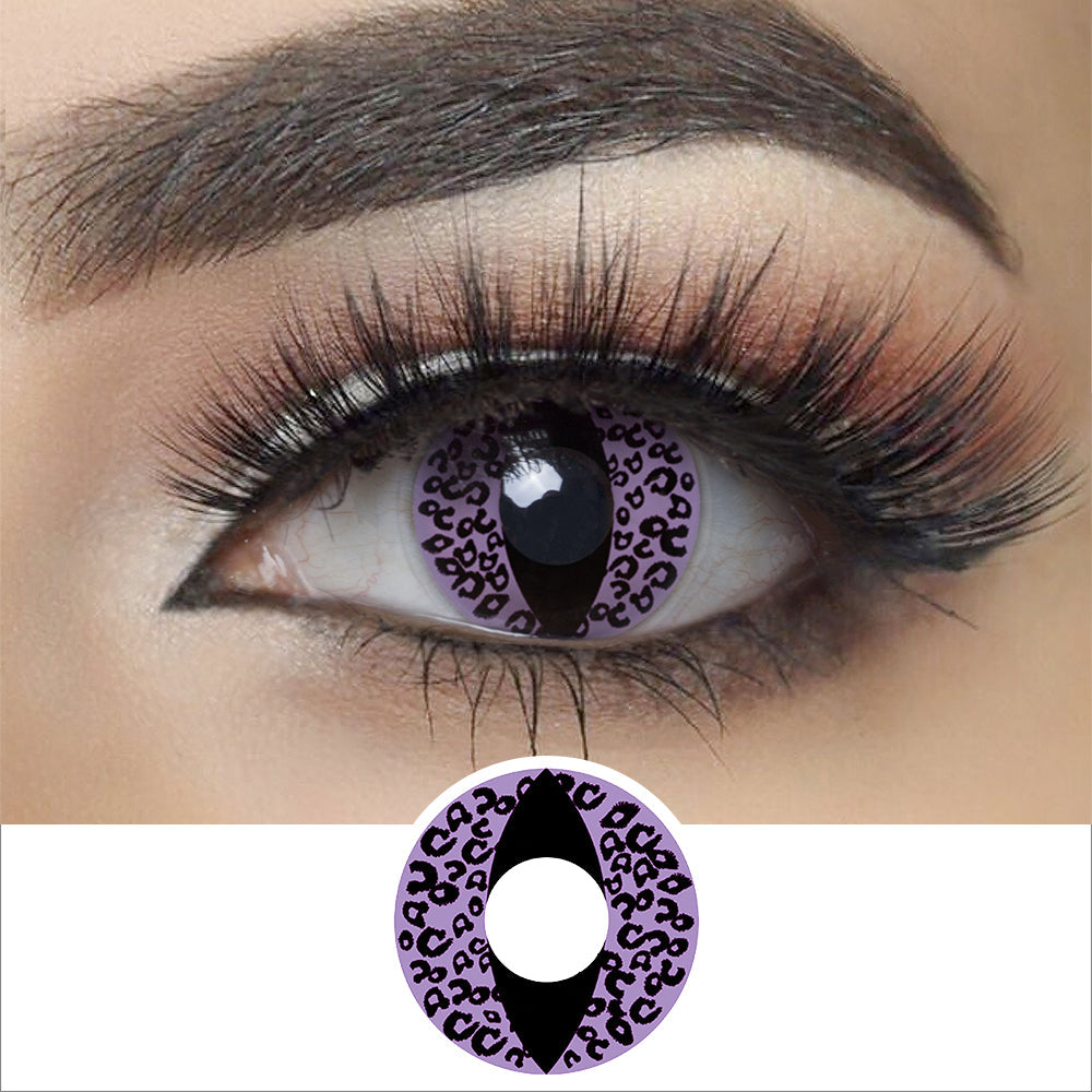 Violet Cheetah Cat Eye Halloween Contacts Main image