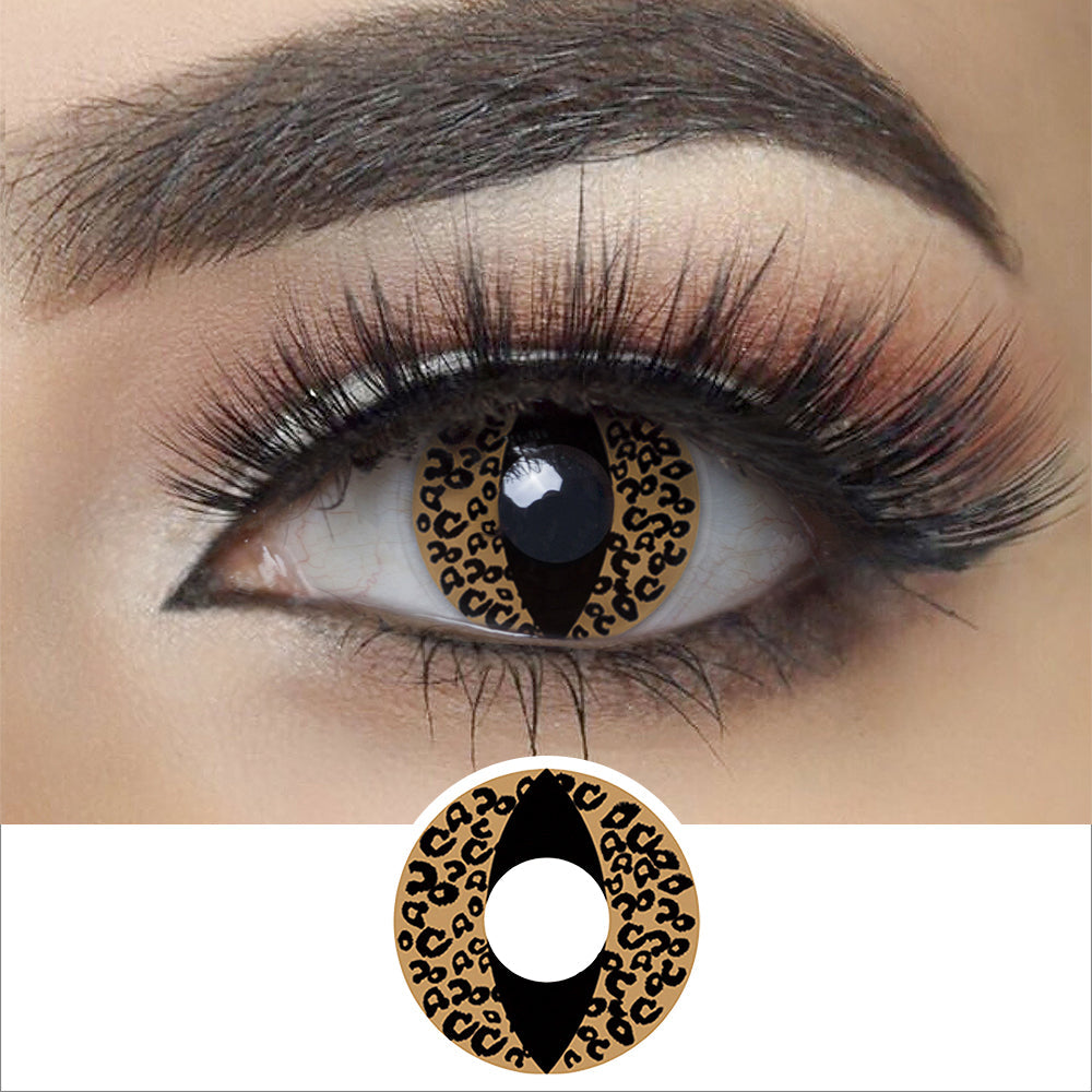 Brown Cheetah Cat Eye Halloween Contacts Main image