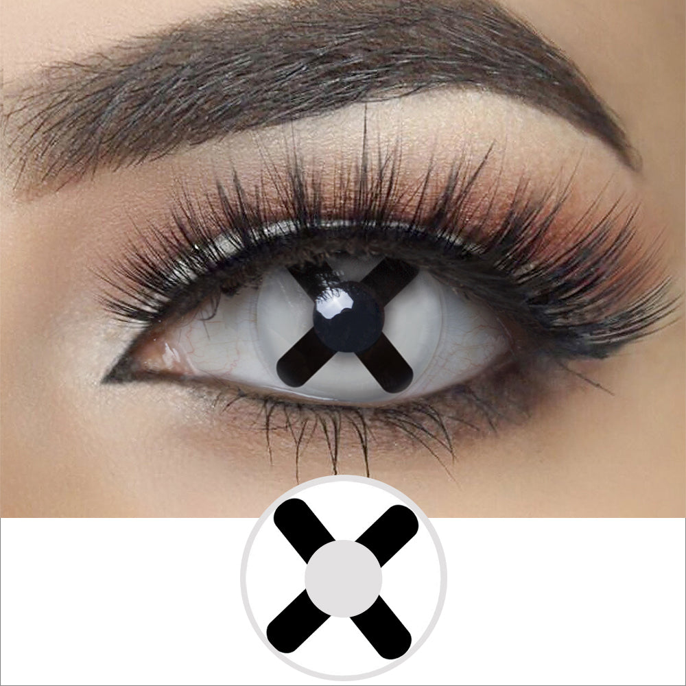 Black and White Cross Halloween Contacts Main image