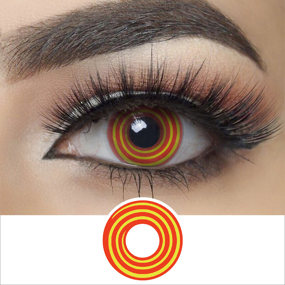 Yellow Red Spiral Halloween Contacts Main image