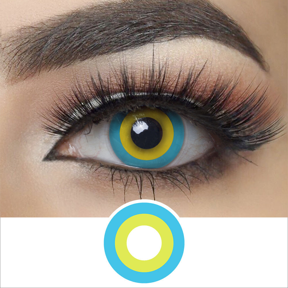 Blue and Yellow Circle Halloween Contacts Main image