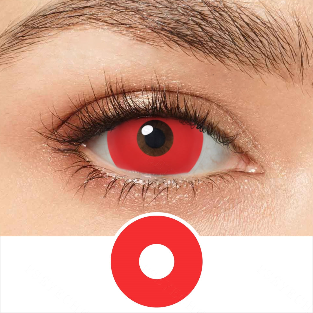 UV Glow Red Mini Sclera Contacts Secondary image