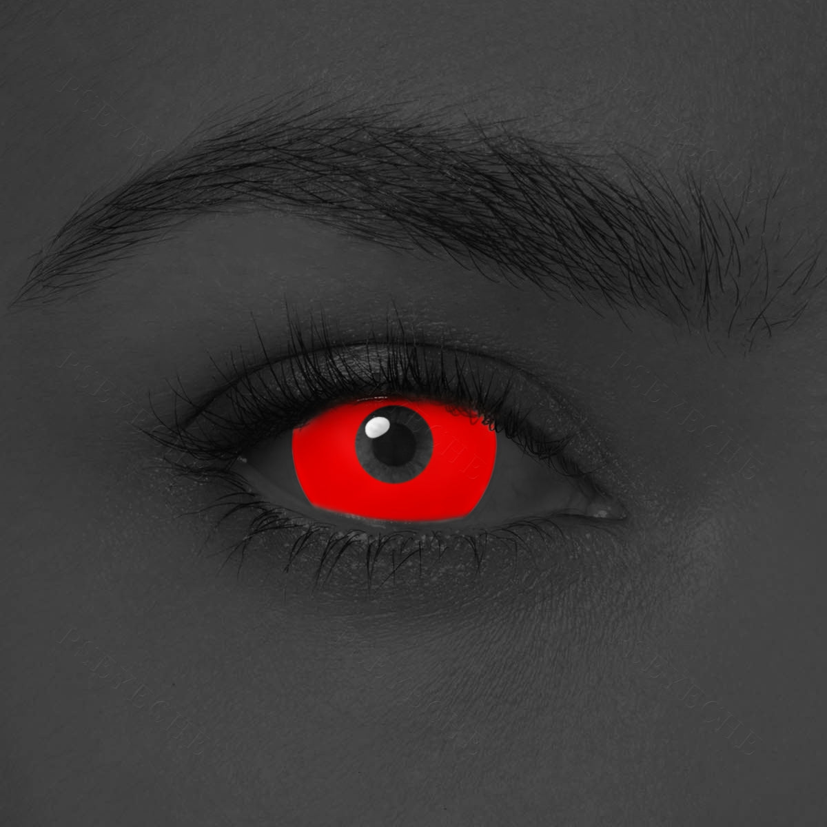 UV Glow Red Mini Sclera Contacts Main image