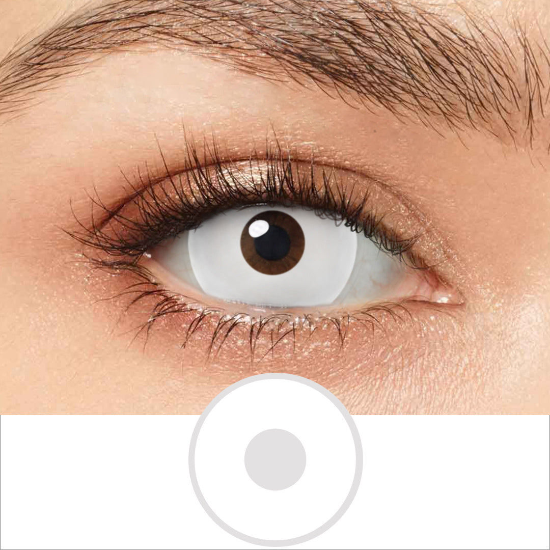 UV Glow White Mini Sclera Contacts Secondary image