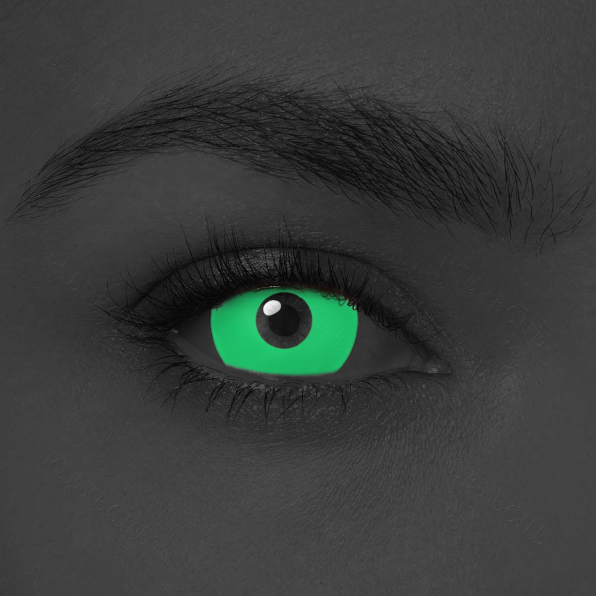 UV Glow Green Mini Sclera Contacts Main image