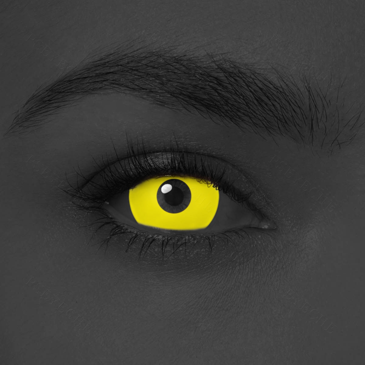 UV Glow Yellow Mini Sclera Contacts Main image