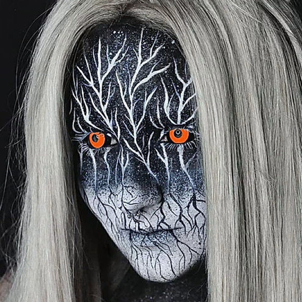 Black and Orange Sclera Contacts