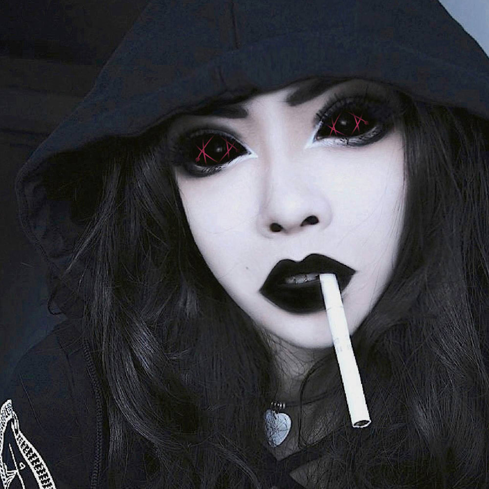Red Star Trails Sclera Contacts