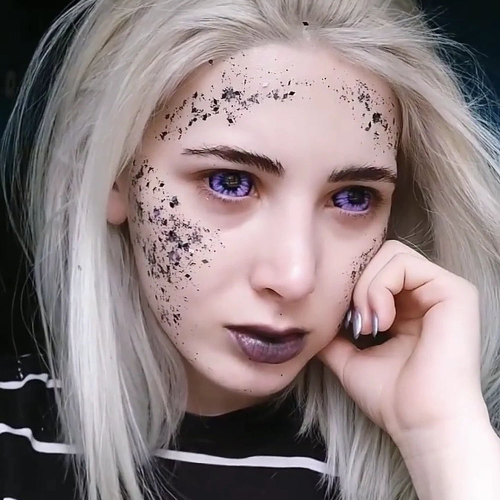 Purple Snowy Night Sclera Contacts
