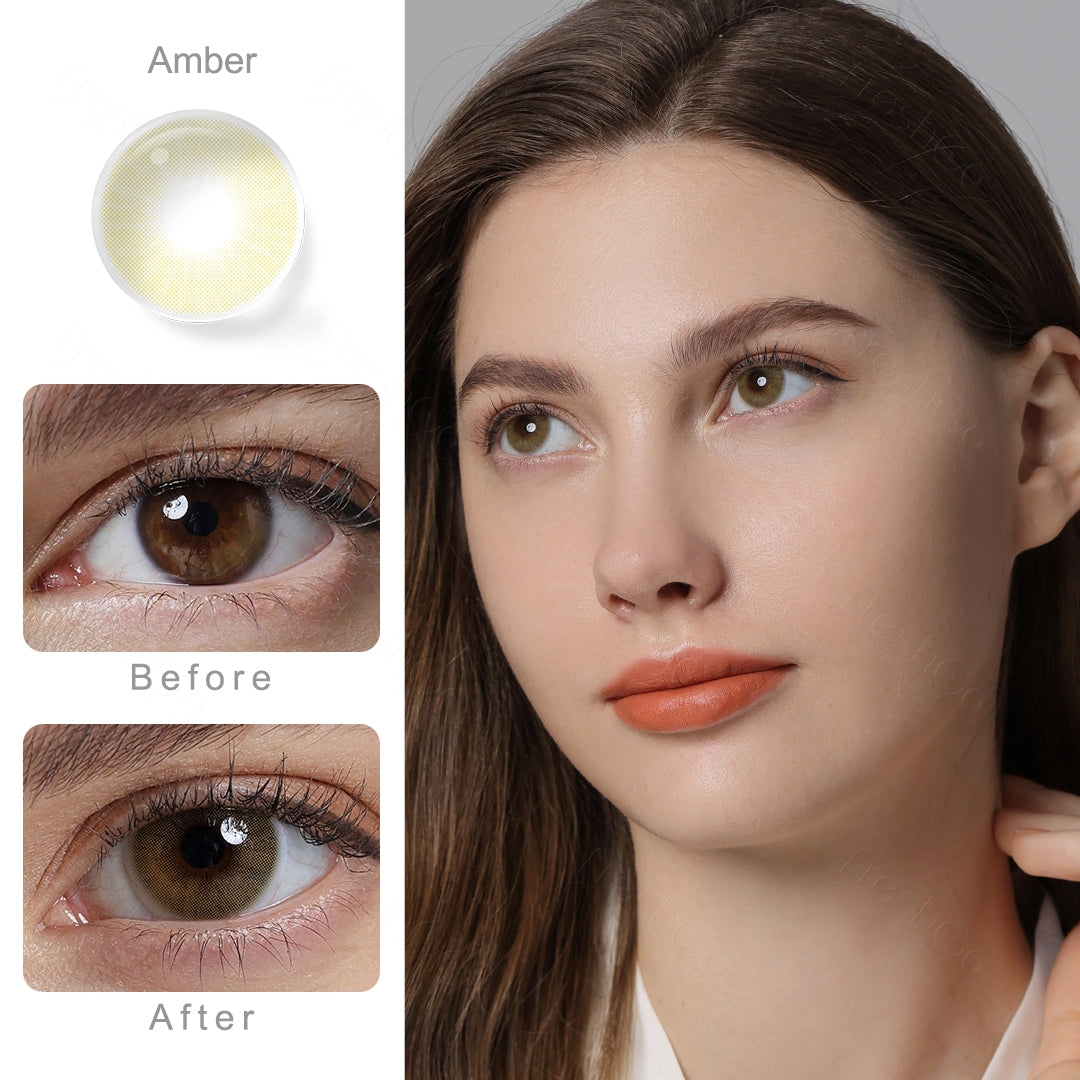 Hidrocor Amber Yellow Colored Contacts Secondary image