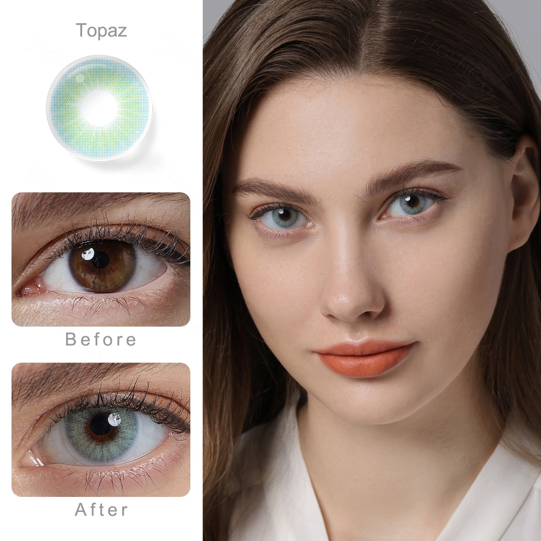 Hidrocor Topaz Blue Colored Contacts Secondary image
