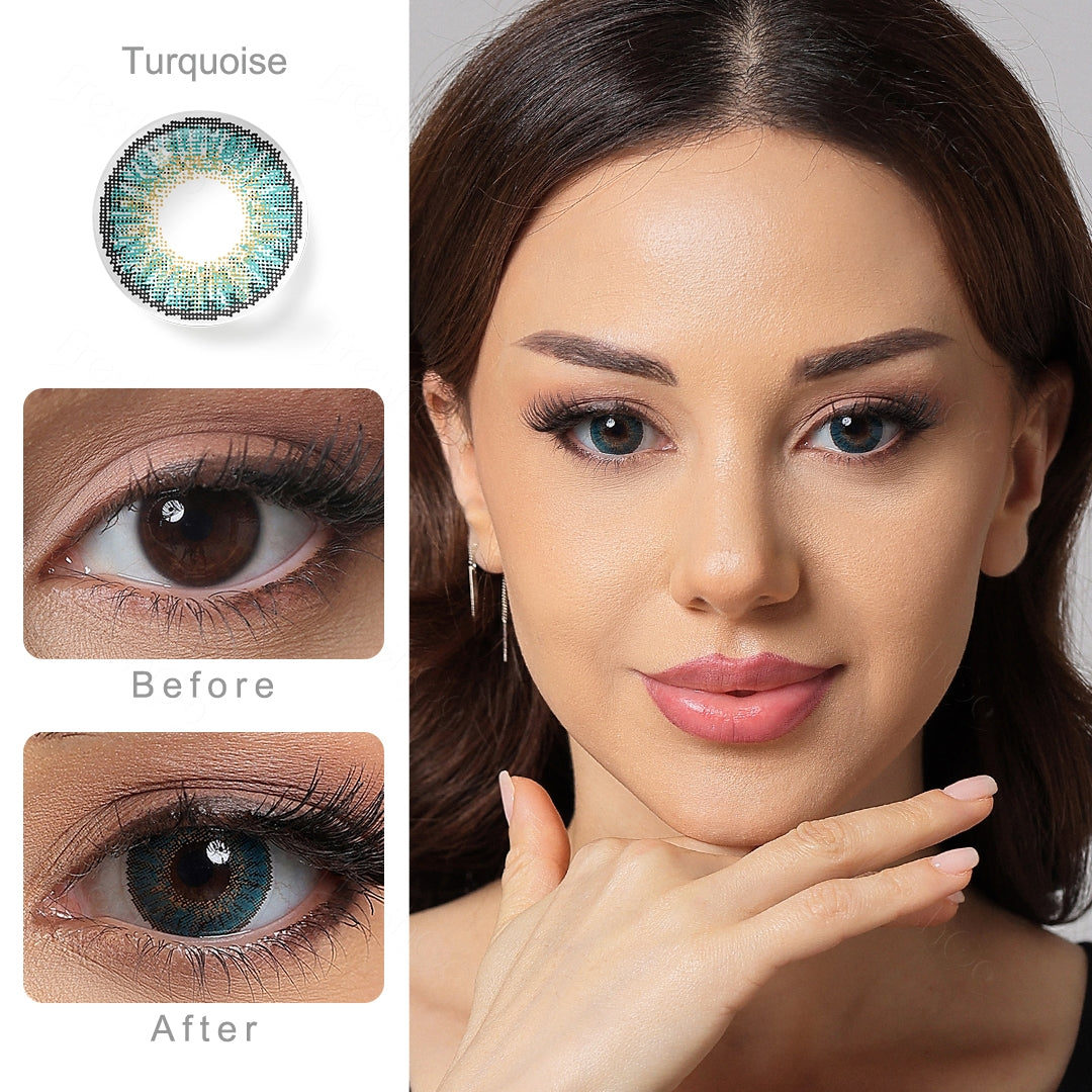 3 Tone Turquoise Colored Contacts Secondary image