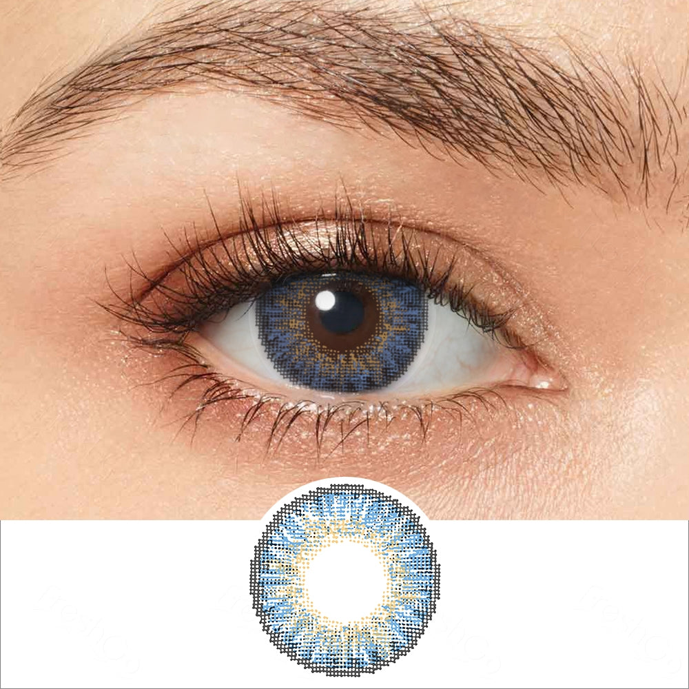 3 Tone Blue Colored Contacts