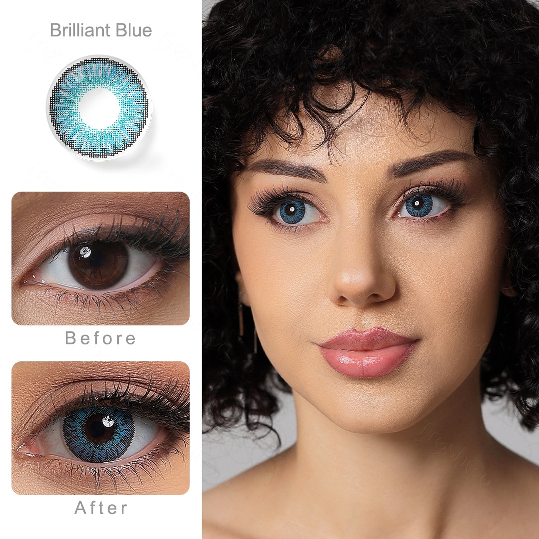 3 Tone Brilliant Blue Colored Contacts Secondary image