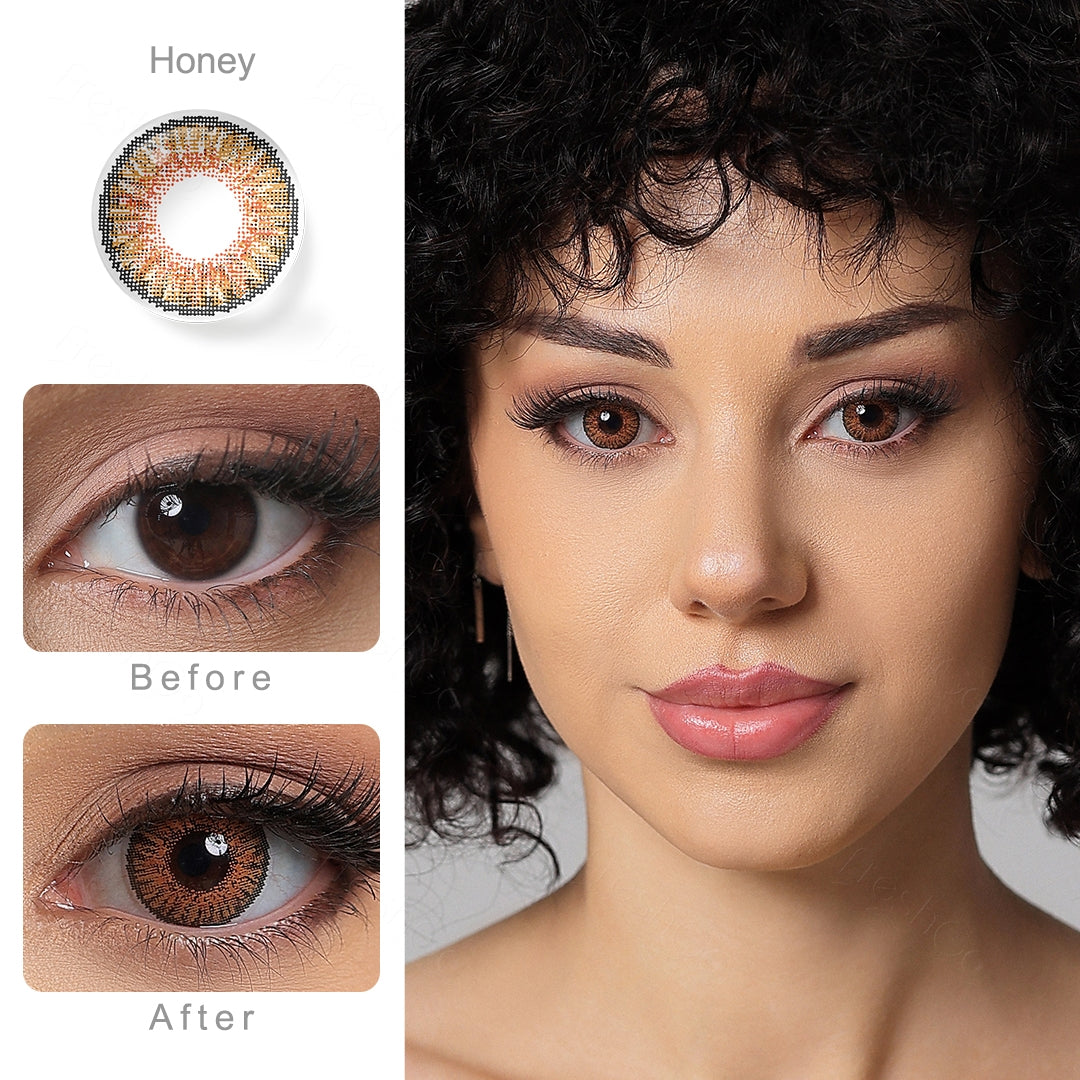 3 Tone Honey Colored Contacts Secondary image