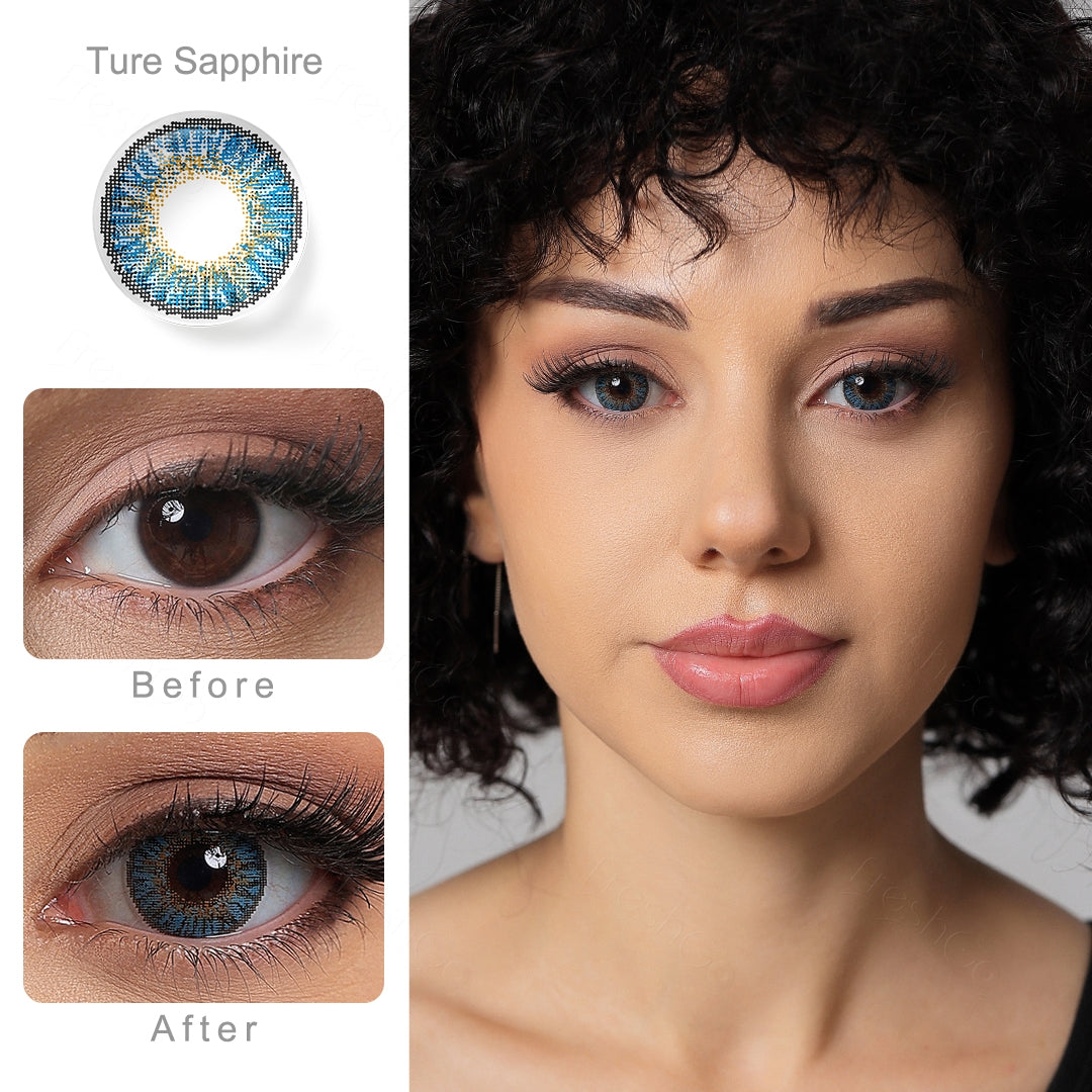 3 Tone True Sapphire Colored Contacts Secondary image