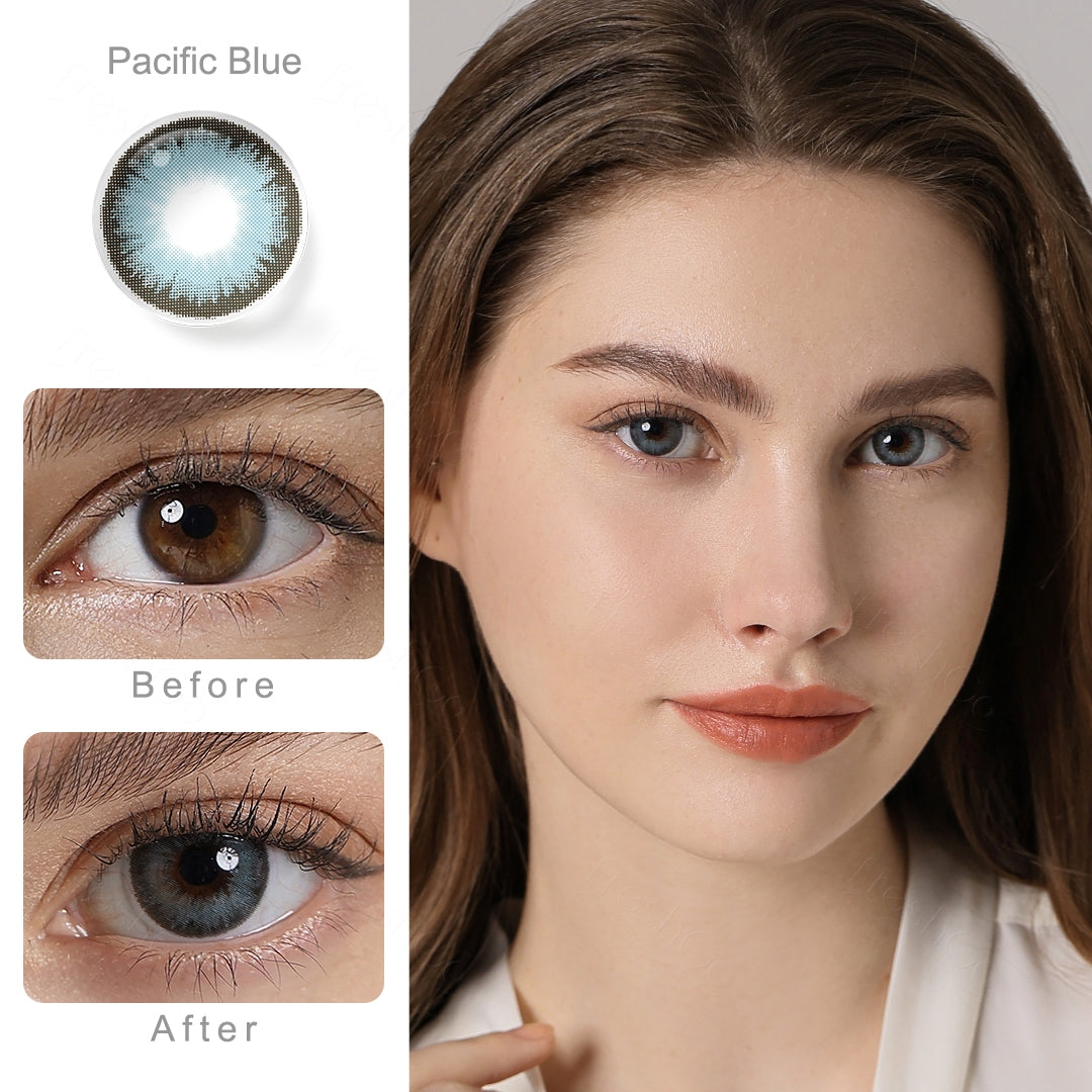 Diamond Pacific Blue Colored Contacts Secondary image