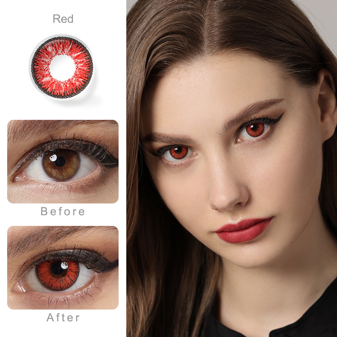 Nonno Deep Red Colored Contacts Secondary image