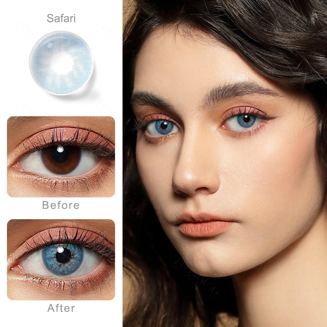 Safari Blue Colored Contacts