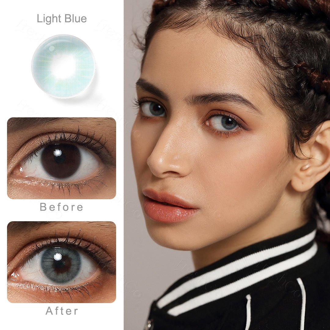 Cloud Light Blue Colored Contacts Secondary image