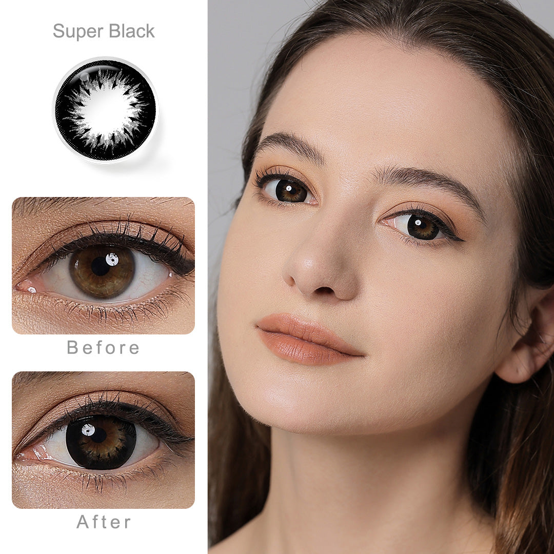Deep Super Black Colored Contacts Secondary image