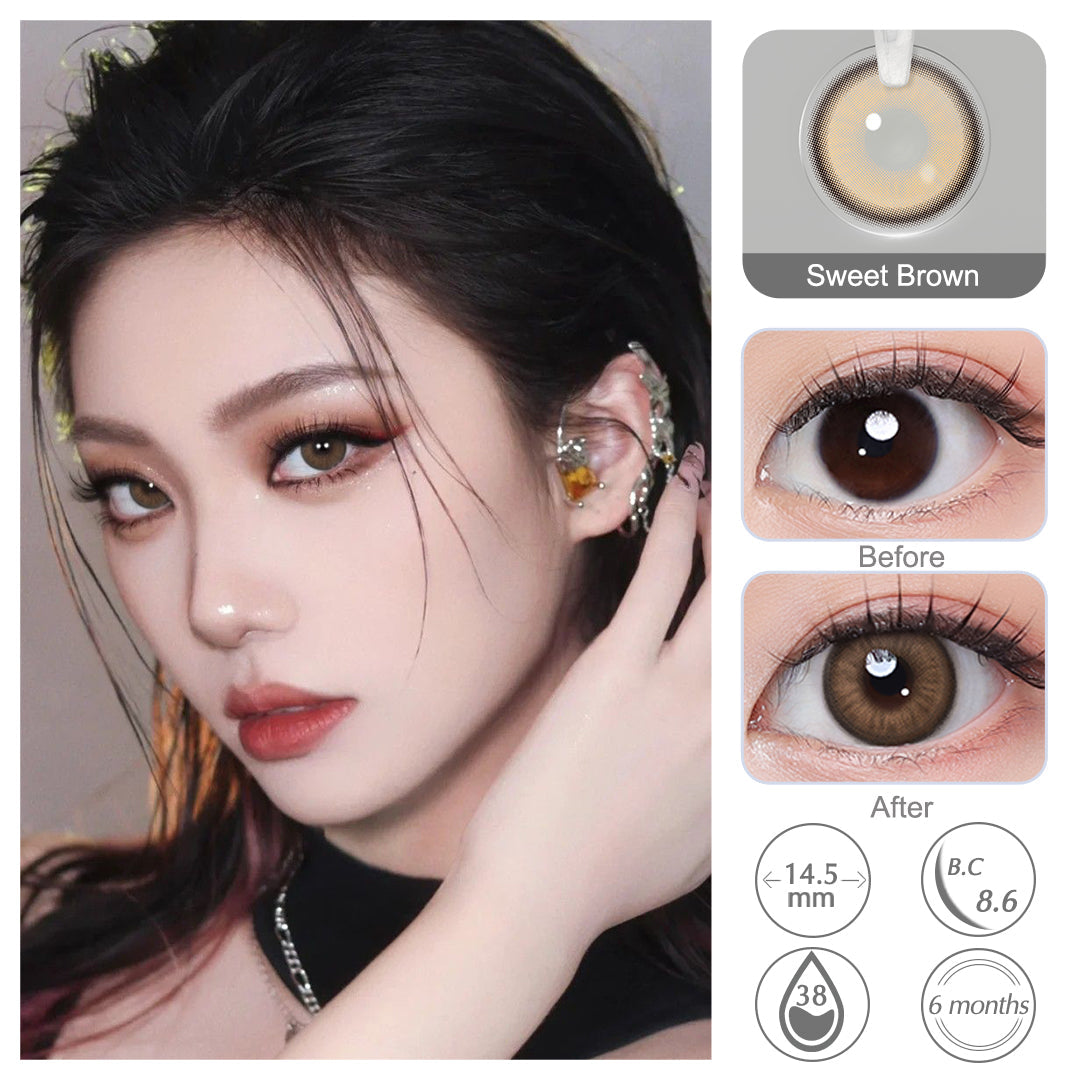 Luna Sweet Brown Colored Contacts Secondary image