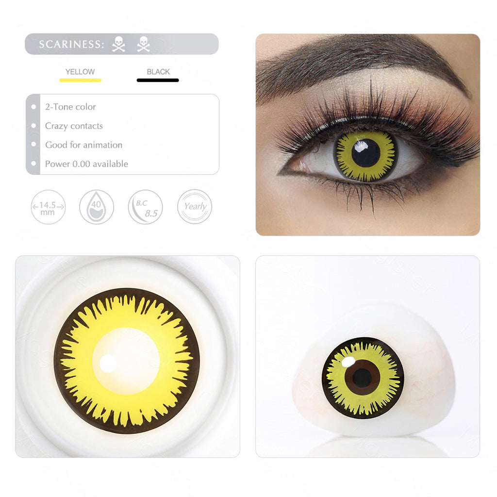 Yellow Solar Eclipse Contact Lenses