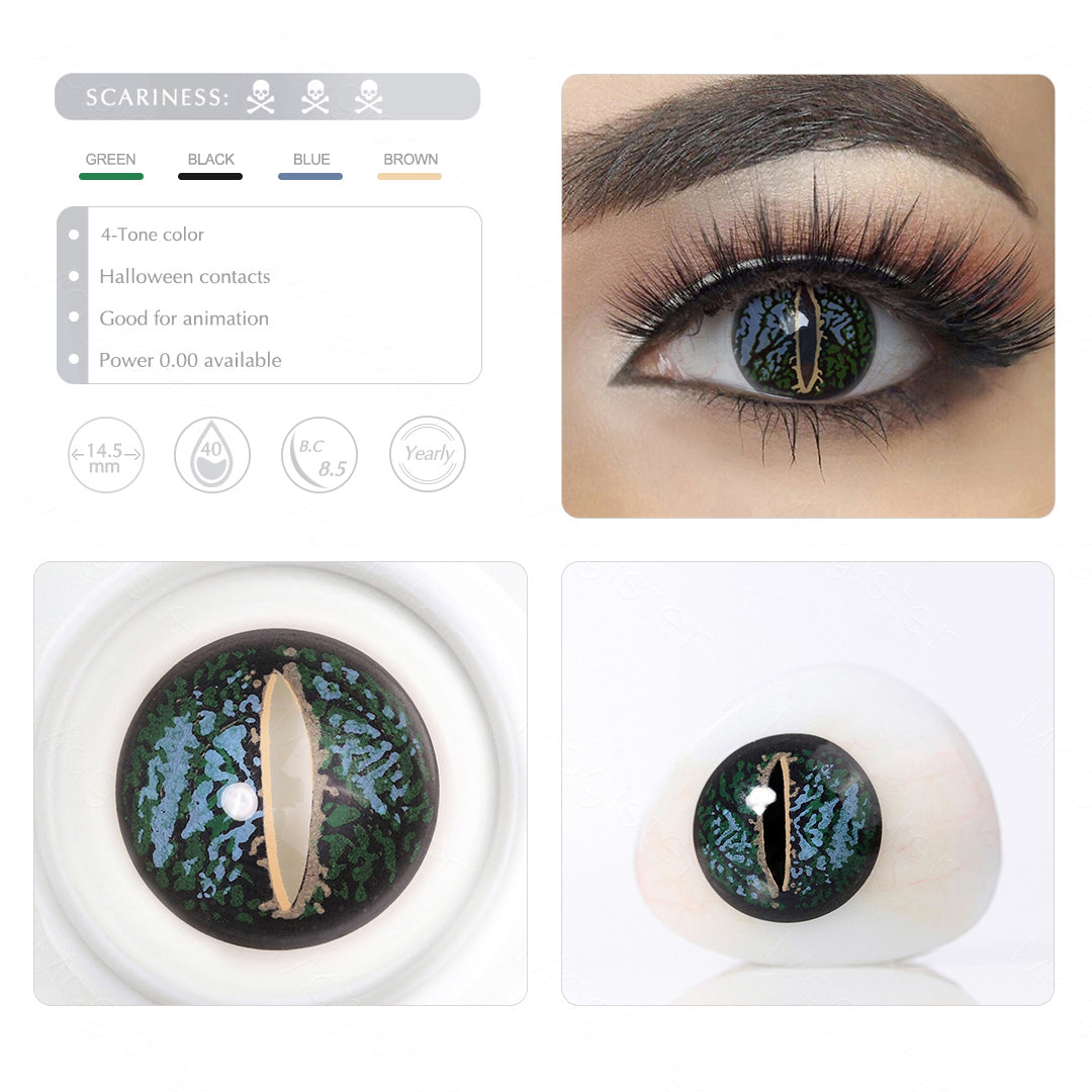 Green Lizard Eye Contacts