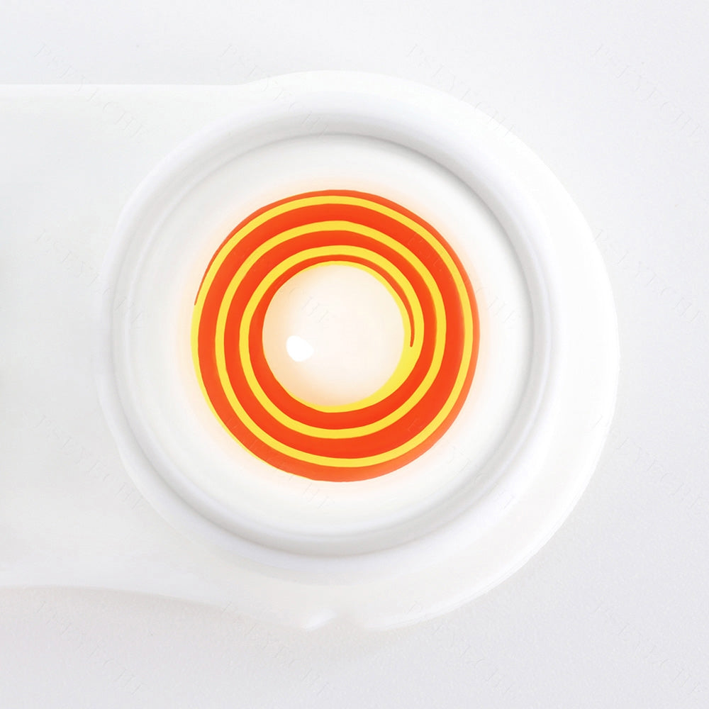 Yellow Red Spiral Halloween Contacts
