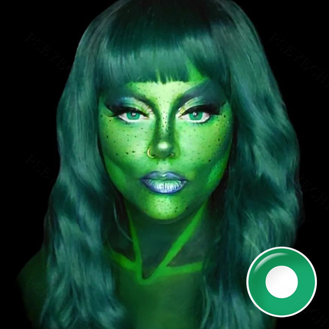Solid Green Contacts