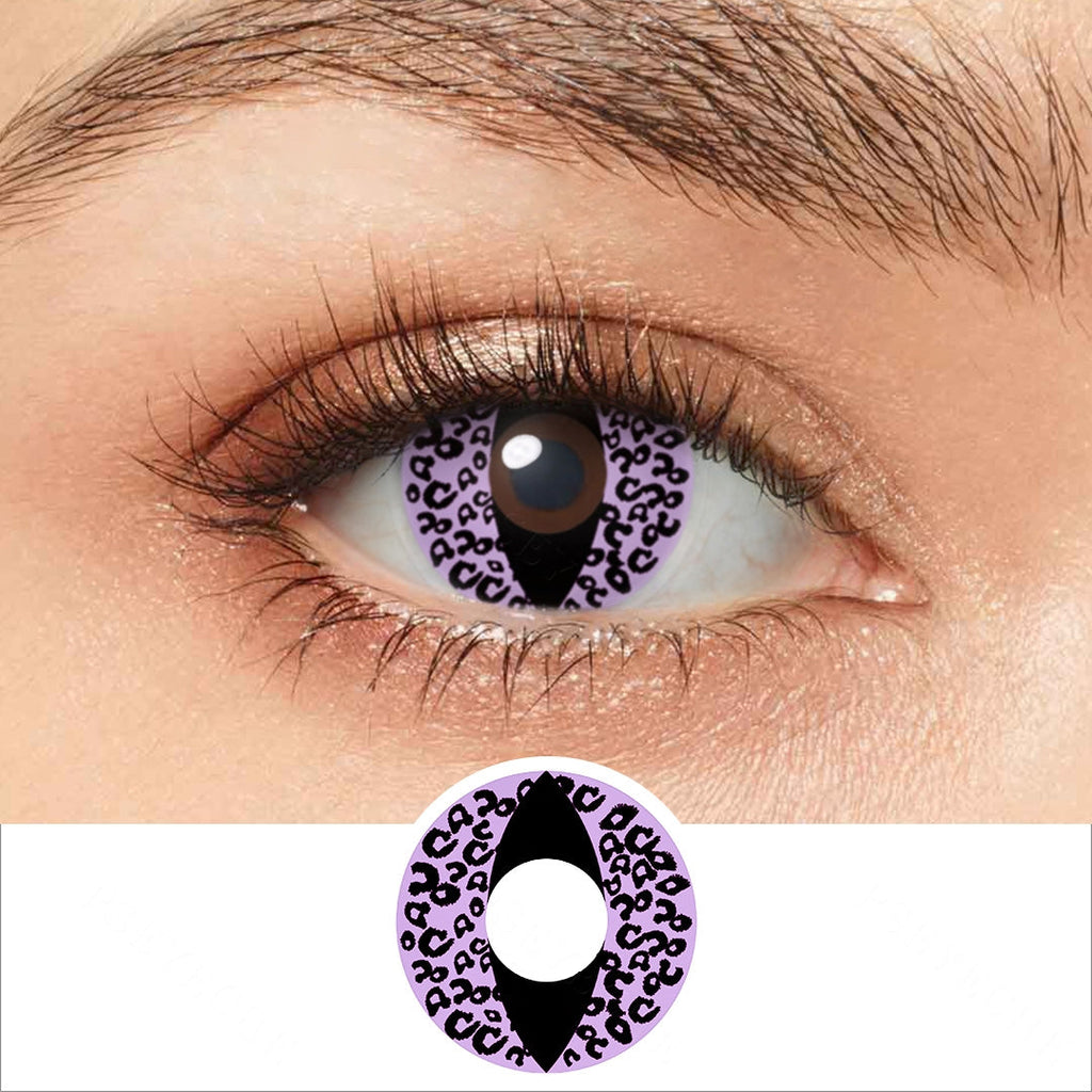 Violet Cheetah Cat Eye Contacts