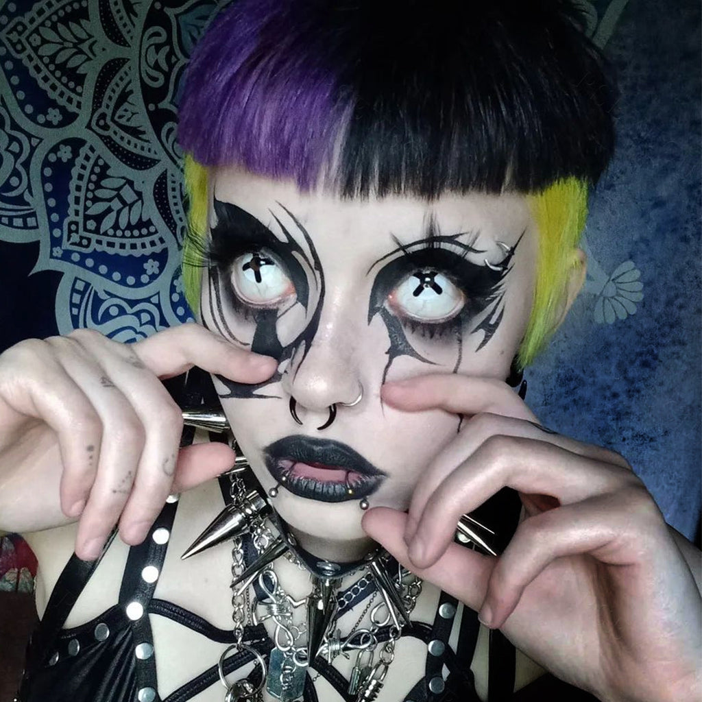 Black And White Cross Contacts