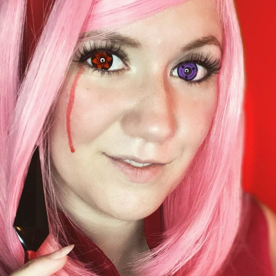 Purple 3 Tomoe Sharingan Contacts