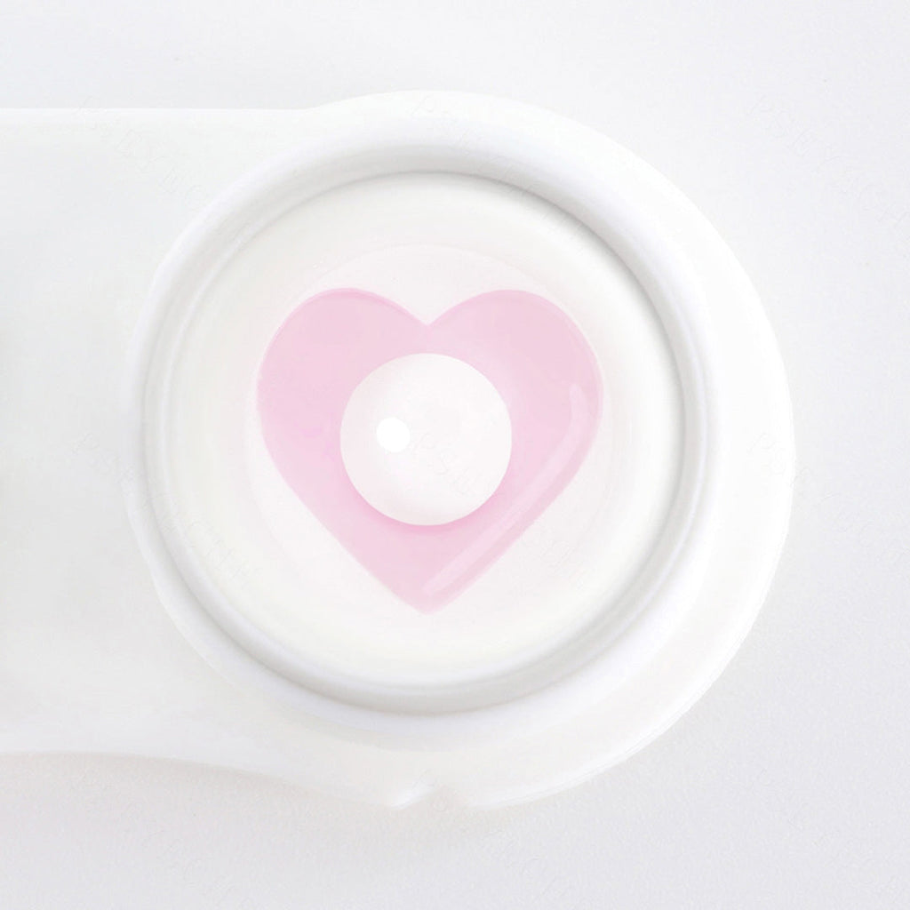 Pink Heart Contact Lenses