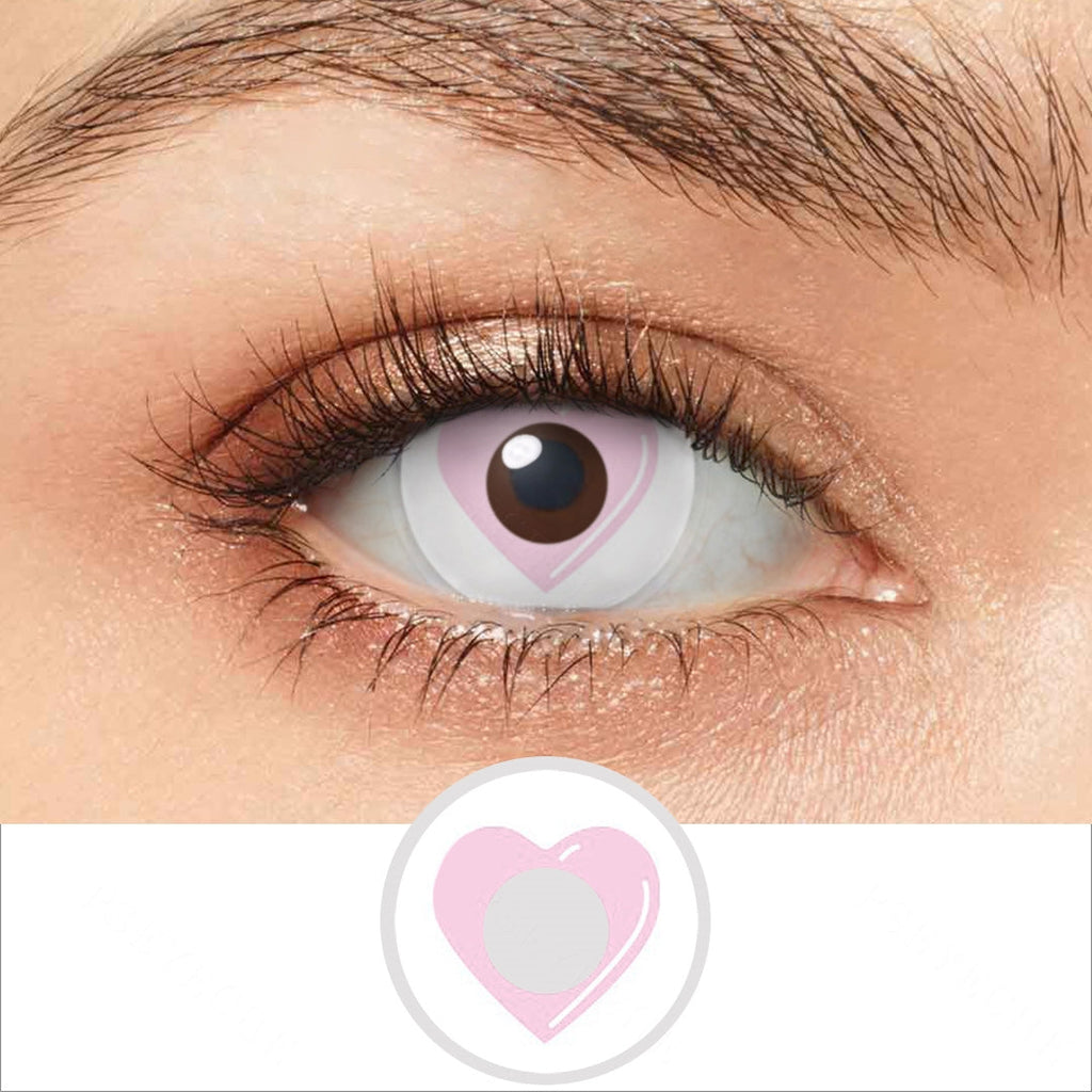Pink Heart Contact Lenses