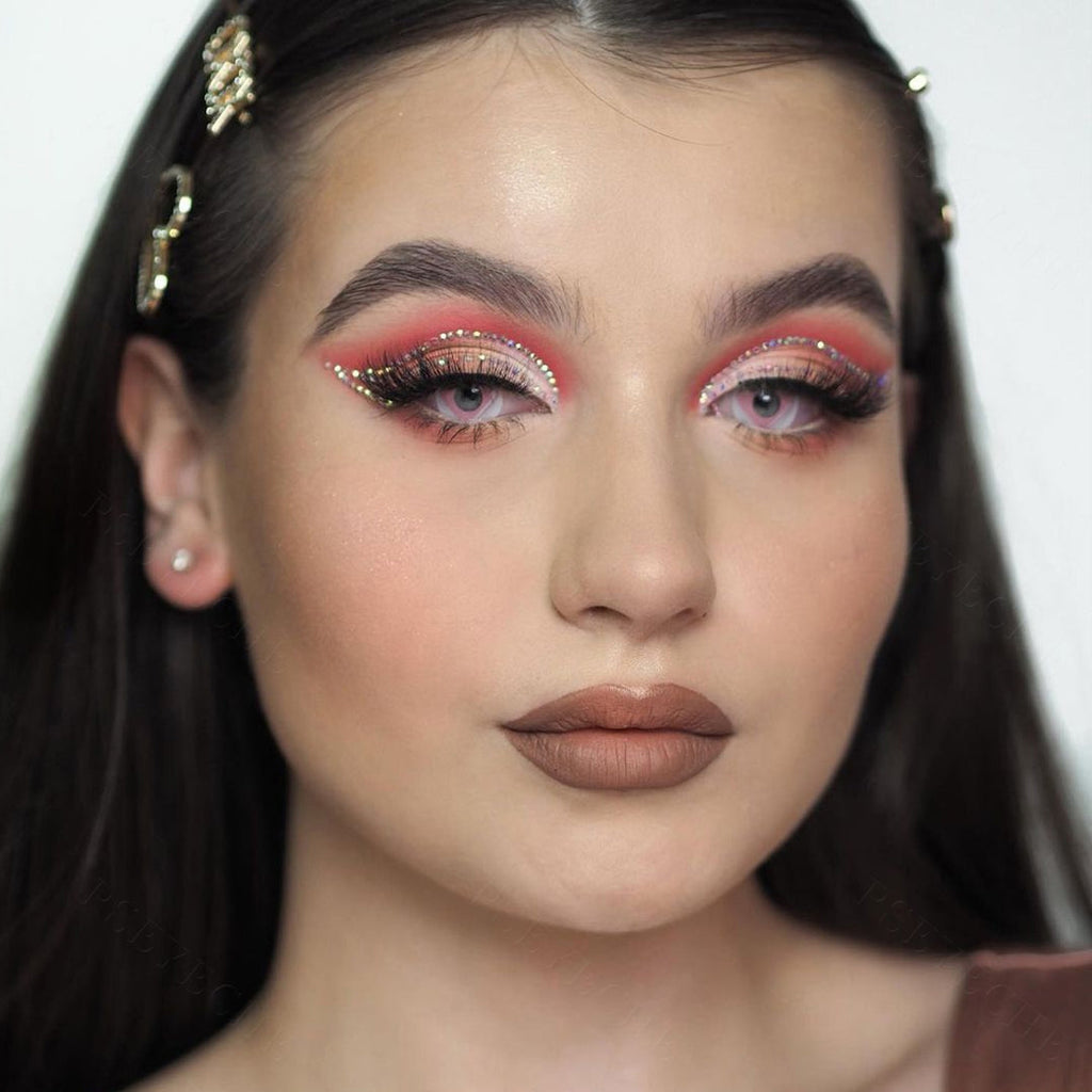 Pink Heart Contact Lenses