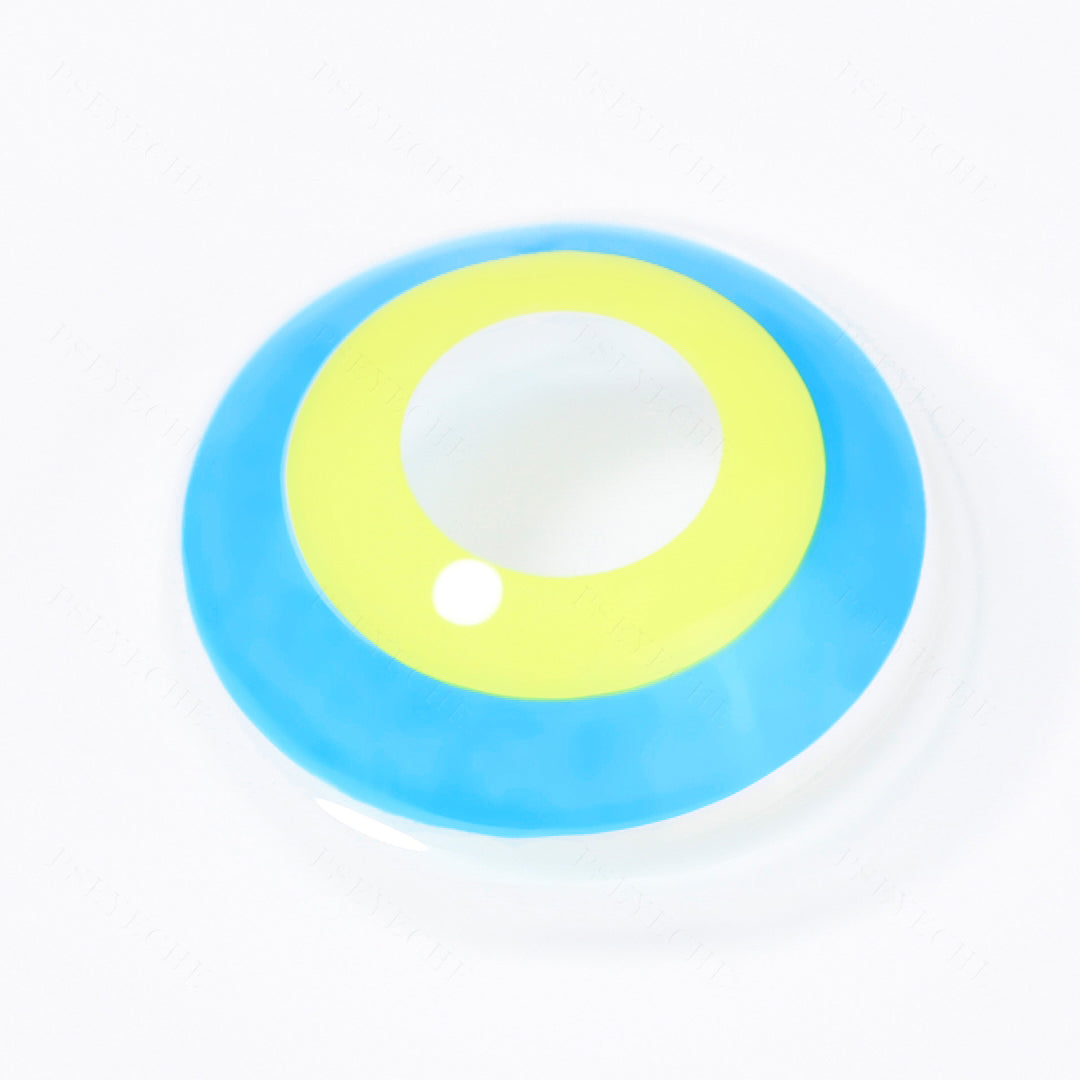 Blue and Yellow Circle Halloween Contacts Secondary image