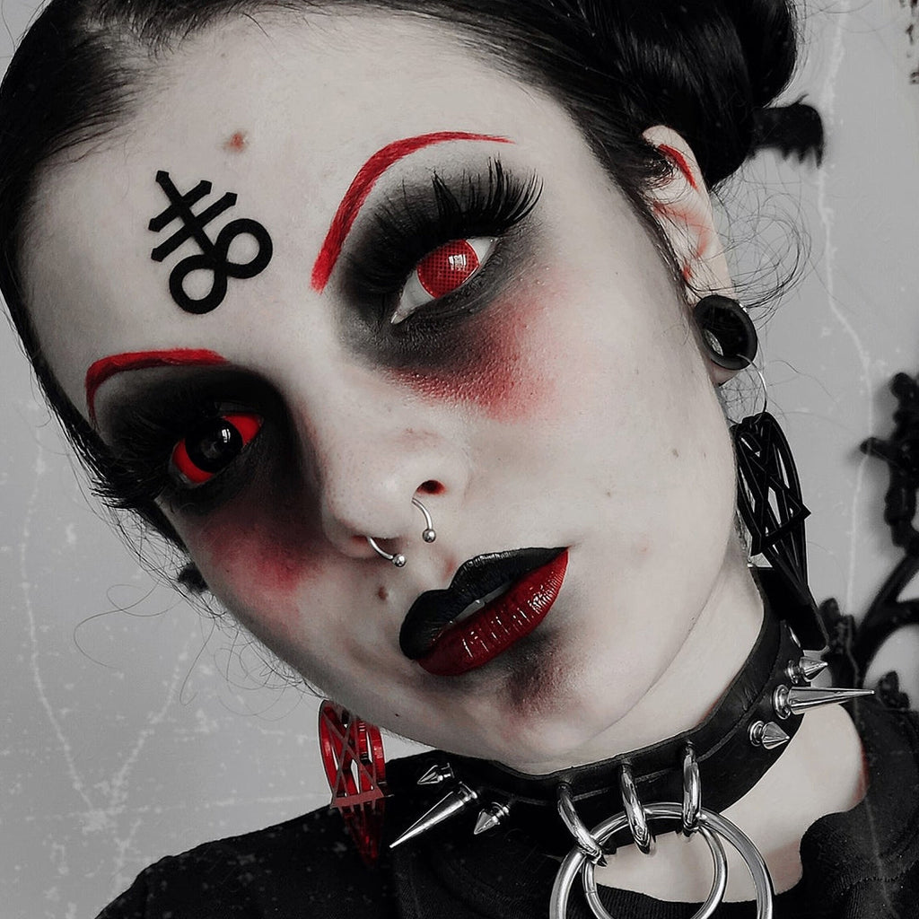 Red Mesh Halloween Contacts