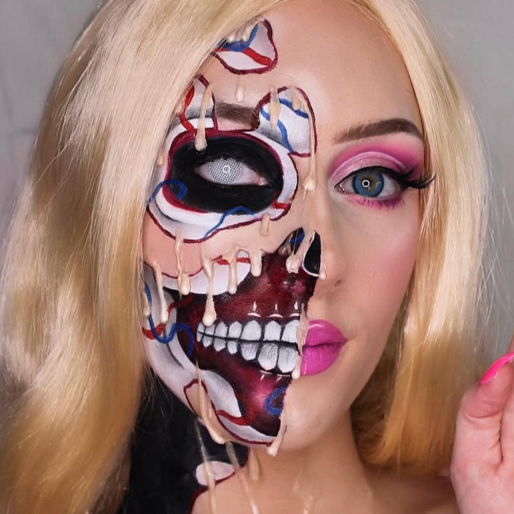 White Mesh Halloween Contacts