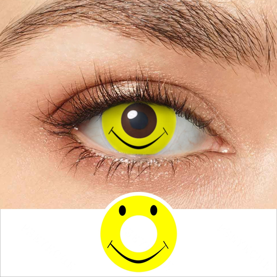 Yellow Smiley Halloween Contacts Main image