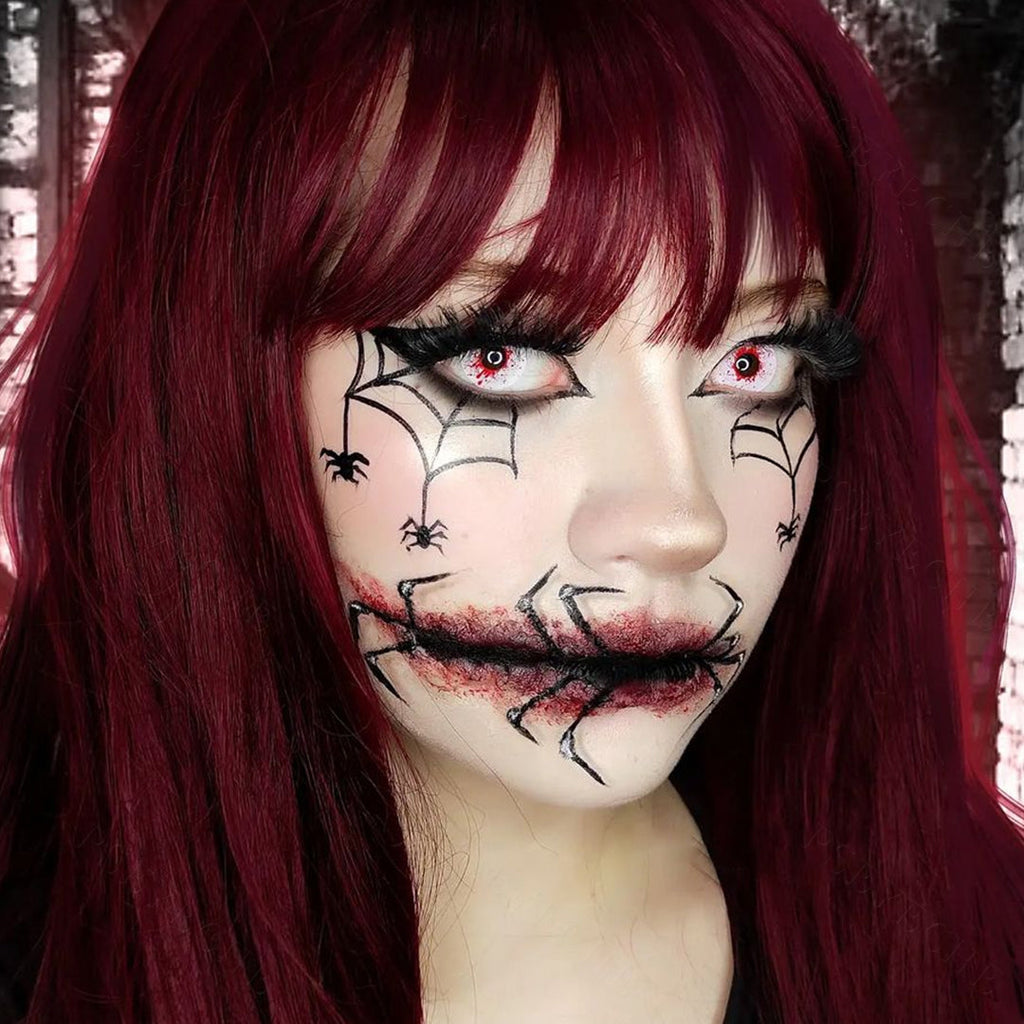 White Crazy Blood Splat Contacts