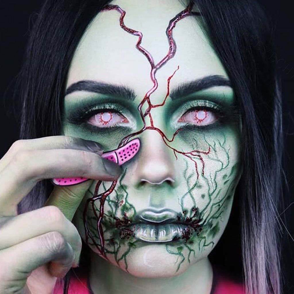 White Crazy Blood Splat Contacts