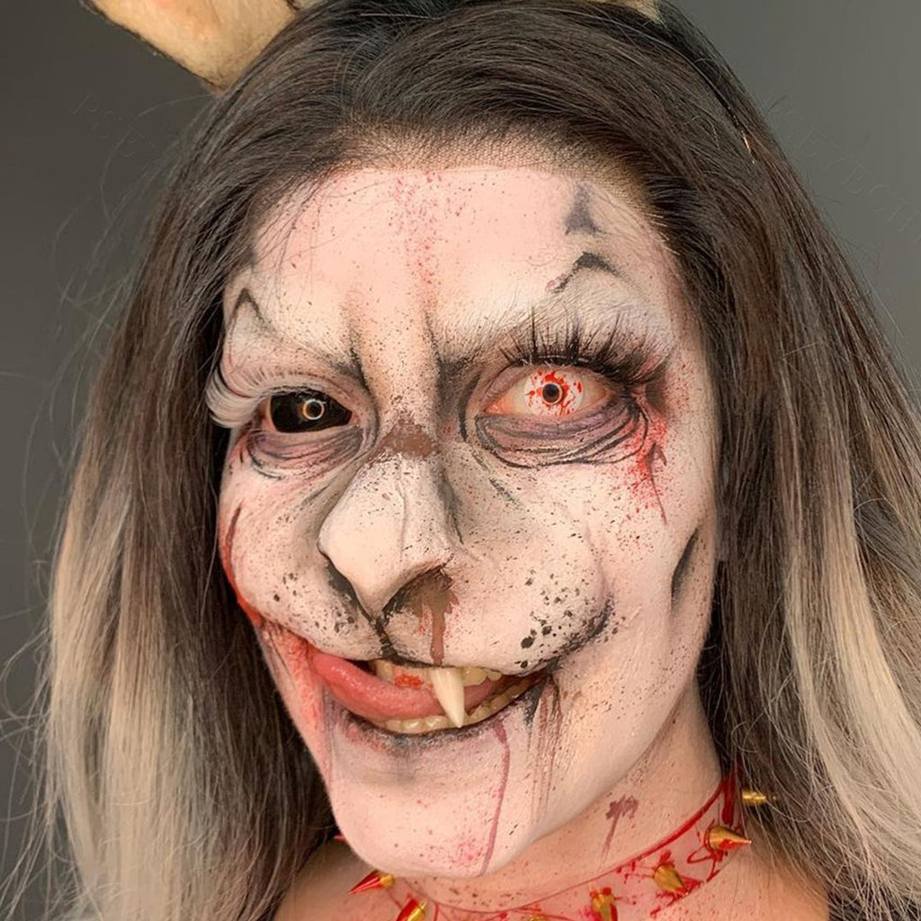 White Crazy Blood Splat Contacts